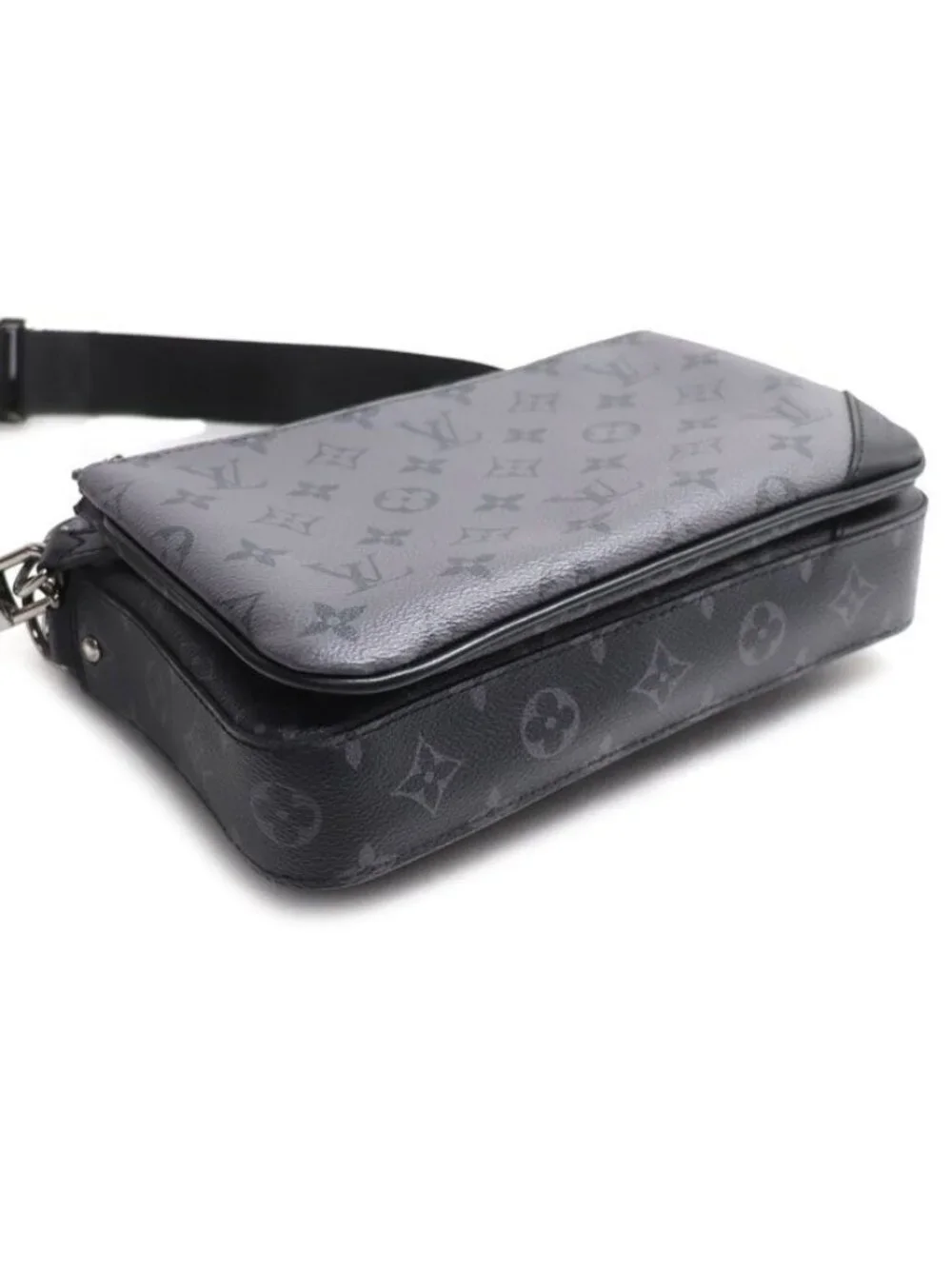 Louis Vuitton Trio Messenger Shoulder Bag Monogram Eclipse Gray